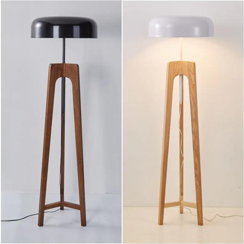 Modern Art Deco LED Floor Lamp, Solid Wood