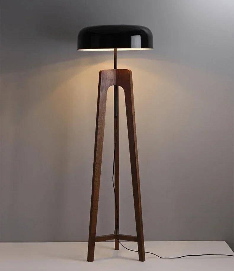 Modern Art Deco LED Floor Lamp, Solid Wood