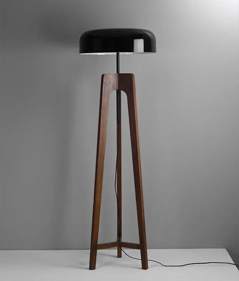 Modern Art Deco LED Floor Lamp, Solid Wood