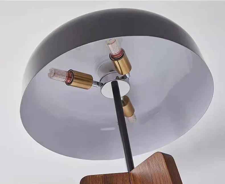 Modern Art Deco LED Floor Lamp, Solid Wood